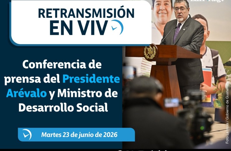 Retransmisión: Conferencia de prensa del Presidente Arévalo y Ministro de Desarrollo Social Gobierno ofrecerá conferencia de prensa en el que informará sobre el avance de los programas sociales en el que destaca el plan Mano a Mano.