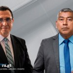 El fiscal general Gabriel García Luna y el exjefe de la FECI, Rafael Curruchiche. Arte La Hora: Alejandro Ramírez..