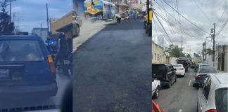 Trabajos de asfalto en paso a desnivel complican el tránsito entre El Milagro y Ciudad Quetzal. Foto La Hora: RR.SS.