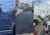 Trabajos de asfalto en paso a desnivel complican el tránsito entre El Milagro y Ciudad Quetzal. Foto La Hora: RR.SS.