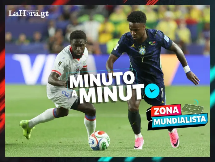 Brasil Mundial 2026 minuto a minuto La selección de Brasil, al medio tiempo, le gana a Haití 3-0 en su segundo partido del Mundial 2026.