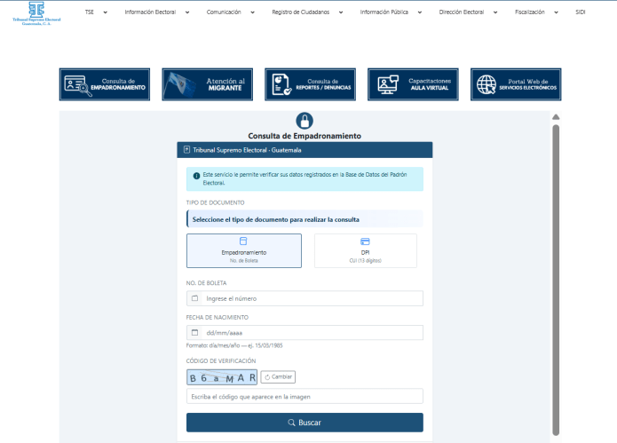 consulta afiliación TSE