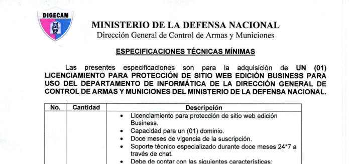 Digecam licitación