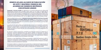 Comunicado por alcance de publicación de USTR y representación de exportaciones de Guatemala. Arte La Hora: Alejandro Ramírez