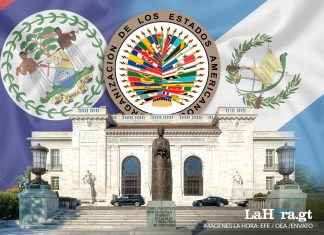 Representación de la declaración conjunta de Guatemala y Belice por parte de la OEA. Arte La Hora: Alejandro Ramírez