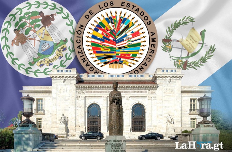 Representación de la declaración conjunta de Guatemala y Belice por parte de la OEA. Arte La Hora: Alejandro Ramírez