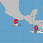 Depresión Tropical Tres-E se convierte en Tormenta Tropical Cristina, lluvias aumentan hoy en Guatemala