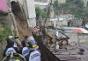 Deslizamiento de tierra registrado en la zona 5 capitalina. Foto La Hora: Bomberos Voluntarios