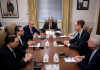 El fiscal general Gabriel García Luna y el ministro de Gobernación Marco Antonio Villeda ayer en reuniones con el Departamento de Justicia. Foto La Hora: División Criminal del Departamento de Justicia.