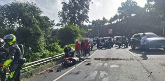 Accidente de tránsito en ruta Interamericana. Foto: Bomberos Voluntarios.