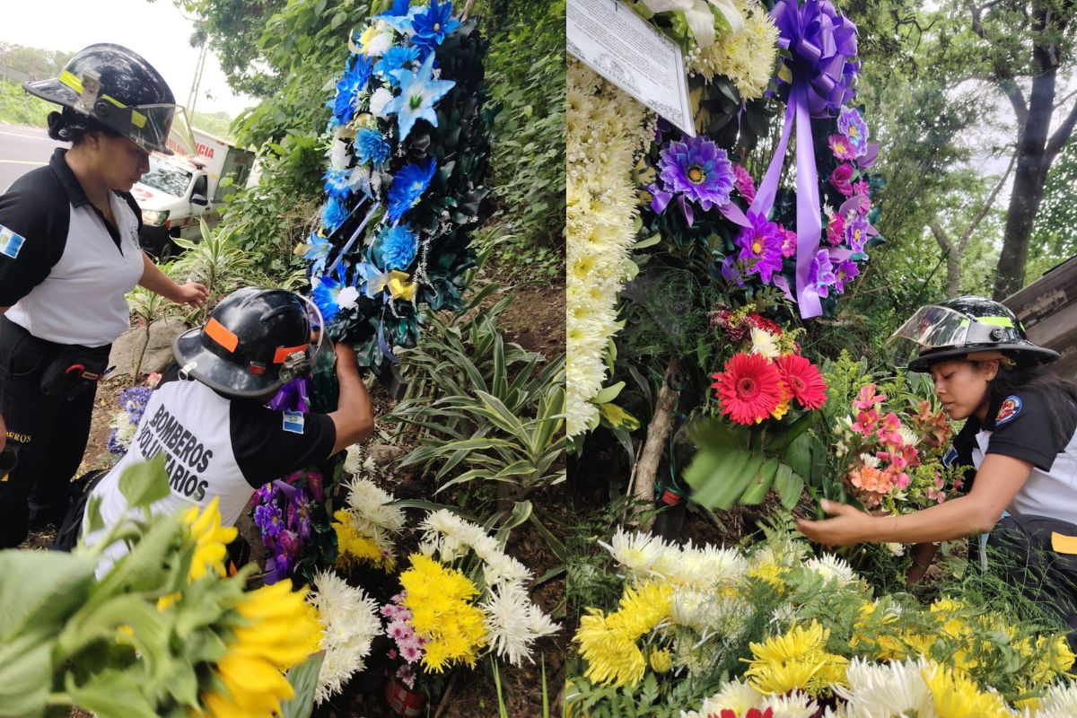 Rinden homenaje póstumo a Bomberos Voluntarios fallecidos en la erupción del volcán de Fuego de 2