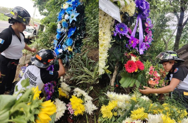 Homenaje póstumo a Bomberos Voluntarios que fallecieron durante la tragedia del volcán de Fuego. Foto La Hora: CBV