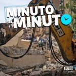 Voluntarios realizan las labores de remoción de escombros con maquinaria este jueves, en el municipio Chacao en Caracas por terremotos en Venezuela. Foto La Hora: EFE