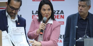 La candidata derechista Keiko Fujimori