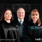 Los magistrados, Julia Rivera, Roberto Molina Barreto y Dina Ochoa. Foto La Hora: Francisco Altán
