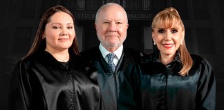 La CC sigue sin conocer el fondo del fraude en la USAC; desechan amparos alegando “formas” incorrectas Los magistrados, Julia Rivera, Roberto Molina Barreto y Dina Ochoa. Foto La Hora: Francisco Altán