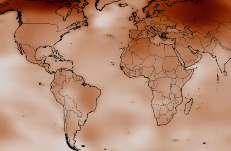 ¿Por qué le llaman el «Súper Niño»? el término que describe los eventos más extremos del fenómeno climático Mapa de altas temperaturas registradas en 2025 con relación al fenómeno "El Niño". Foto La Hora: NASA