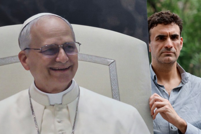 Visita del papa León XIV a Madrid El primer denunciante del caso de abusos de Montserrat y portavoz del movimiento 'Reparación Integral Ya', Miguel Hurtado, durante una protesta en el exterior de la Nunciatura Apostólica, donde el papa León XIV va a mantener un encuentro privado con los miembros de la orden de San Agustín, este domingo en Madrid. EFE/ Mariscal