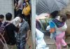 Personas evacuadas por el deslizamiento de tierra registrado en la zona 5 capitalina. Foto La Hora: Bomberos Voluntarios