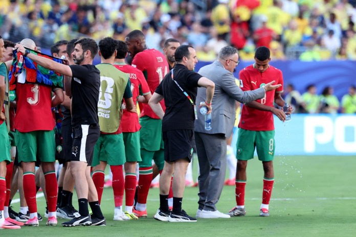 Selección de Marruecos contra Brasil en el estadio MetLife en Nueva Jersey (Estados Unidos). Foto La Hora: EFE/ Sebastiao Moreira