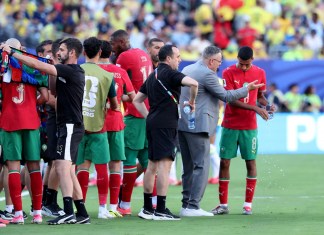 Selección de Marruecos contra Brasil en el estadio MetLife en Nueva Jersey (Estados Unidos). Foto La Hora: EFE/ Sebastiao Moreira