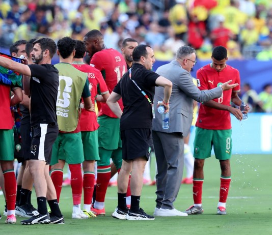 Selección de Marruecos contra Brasil en el estadio MetLife en Nueva Jersey (Estados Unidos). Foto La Hora: EFE/ Sebastiao Moreira