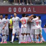 Jugadores de la selección de Irán celebran un gol que fue anulado en un partido del grupo G del Mundial de la FIFA 2026 entre Bélgica e Irán, en el estadio SoFi en Los Ángeles (EE.UU.). Foto La Hora: EFE/ Omar Alonso