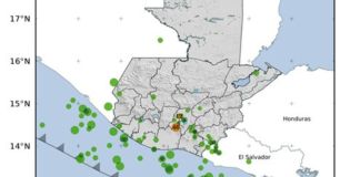 Mapa de sismos registrados en la última semana en el territorio nacional. Foto La Hora: Insivumeh