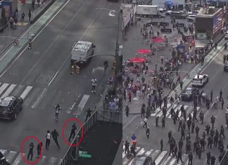 Imágenes de las grabaciones del tiroteo registrado en Times Square . Foto La Hora: Captura de pantalla