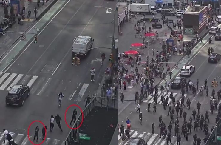Imágenes de las grabaciones del tiroteo registrado en Times Square . Foto La Hora: Captura de pantalla