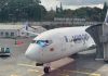 La aerolínea colombiana Wingo aterrizó esta mañana en su vuelo inaugural entre la ciudad de Medellín y Guatemala. Foto La Hora: Cortesía Wingo