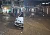 La fuerte lluvia registrada la noche de lunes ocasionó inundaciones en varias calles del casco urbano del municipio de Almolonga, Quetzaltenango.