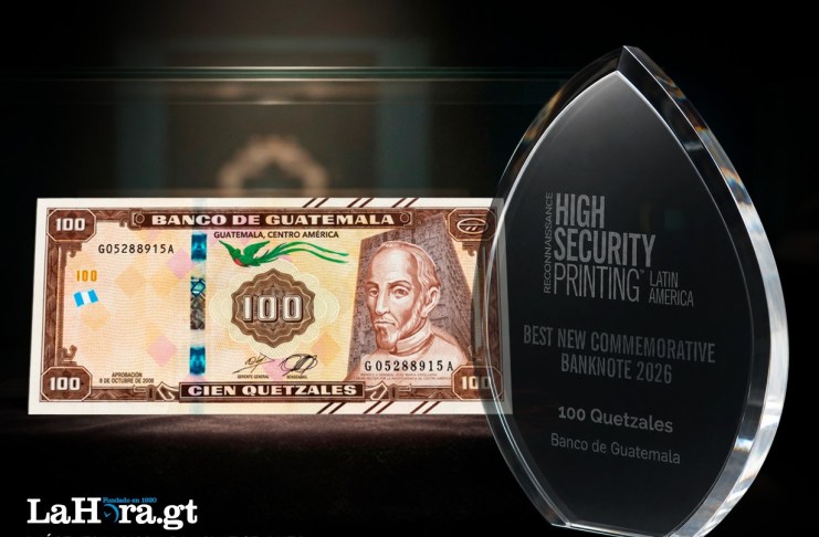 Billete conmemorativo de Q100 recibe reconocimiento internacional como el mejor de 2026 El billete conmemorativo de Q100 del Banco de Guatemala fue reconocido como el Mejor Nuevo Billete Conmemorativo de 2026.