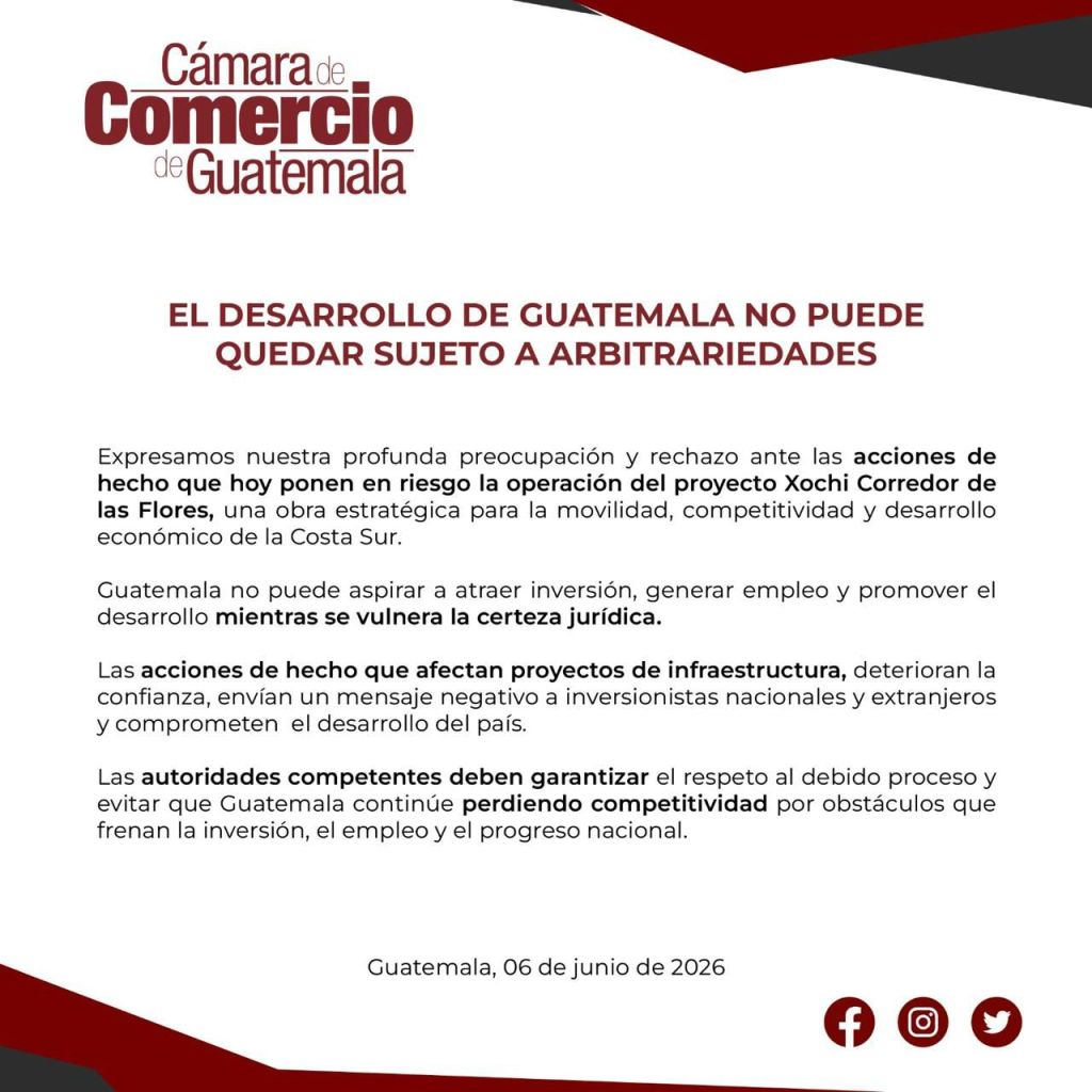Comunicado de la Cámara de Comercio de Guatemala