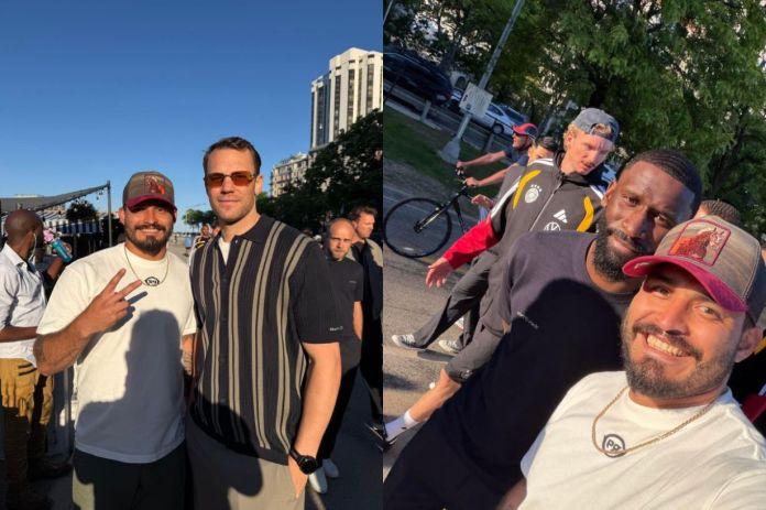 El defensor central se encontró con el arquero alemán Manuel Neuer y el defensa Antonio Rüdiger en Chicago. Foto La Hora: Carlos 