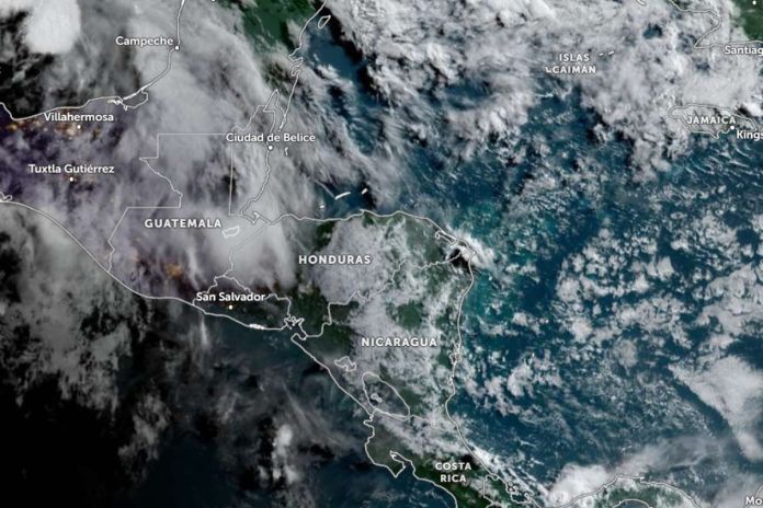mapa satelital de Centroamérica