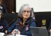 Conred discute licitación para sistema de alertas por amenazas climáticas La titular de Conred, Claudinne Ogaldes, explica el sistema de alertas que se desea adquirir. Foto: La Hora / José Orozco