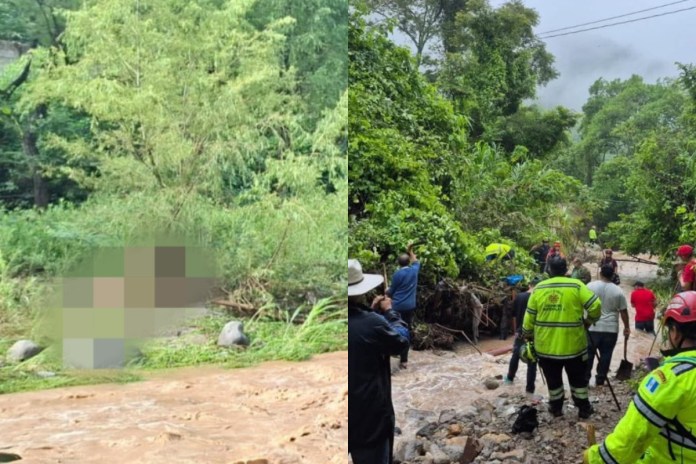 Bomberos departamentales localizaron el cuerpo de una mujer reportada como desaparecida luego de que una vivienda fuera arrastrada por la corriente de un río.