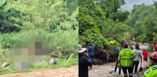 Bomberos departamentales localizaron el cuerpo de una mujer reportada como desaparecida luego de que una vivienda fuera arrastrada por la corriente de un río.