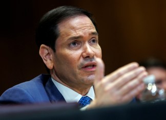 El secretario de Estado de Estados Unidos, Marco Rubio, fue captado el pasado 3 de junio, durante un comparecencia ante un comité del Senado estadounidense, en Washington DC (EE.UU.). Foto La Hora: EFE