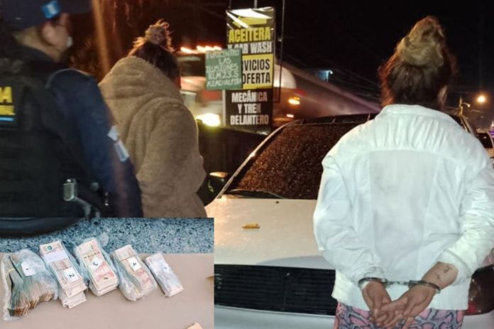 Con el apoyo de la agente canina 
