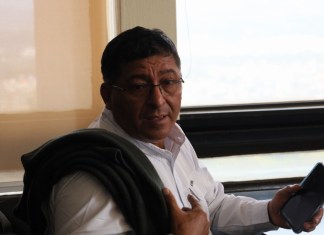 Exalcalde de San Pedro Pínula, José Manuel Méndez, paga conmuta de prisión y queda en libertad inmediata tras orden de sala. Foto La Hora: Daniel Ramírez