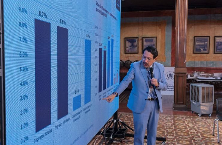 El viceministro de Finanzas, Walter Figueroa, presentó los techos presupuestarios para 2027. Foto: Ministerio de Finanzas Públicas