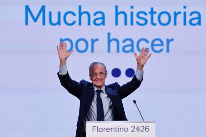 Florentino Pérez en el podio