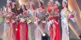 La velada de belleza se celebró en un hotel de la zona 11 la noche del domingo con la participación de varias reinas departamentales. Foto La Hora: captura de pantalla Miss Guatemala Oficial
