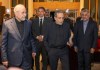 El presidente del Parlamento de Irán, Mohamad Baqer Qalibaf (izq.), y el ministro de Asuntos Exteriores de Irán, Abás Araqchí (centro), asisten a una reunión en el complejo de Bürgenstock, en Obbürgen, cerca de Lucerna (Suiza), este domingo 21 de junio de 2026. Foto La Hora: EFE