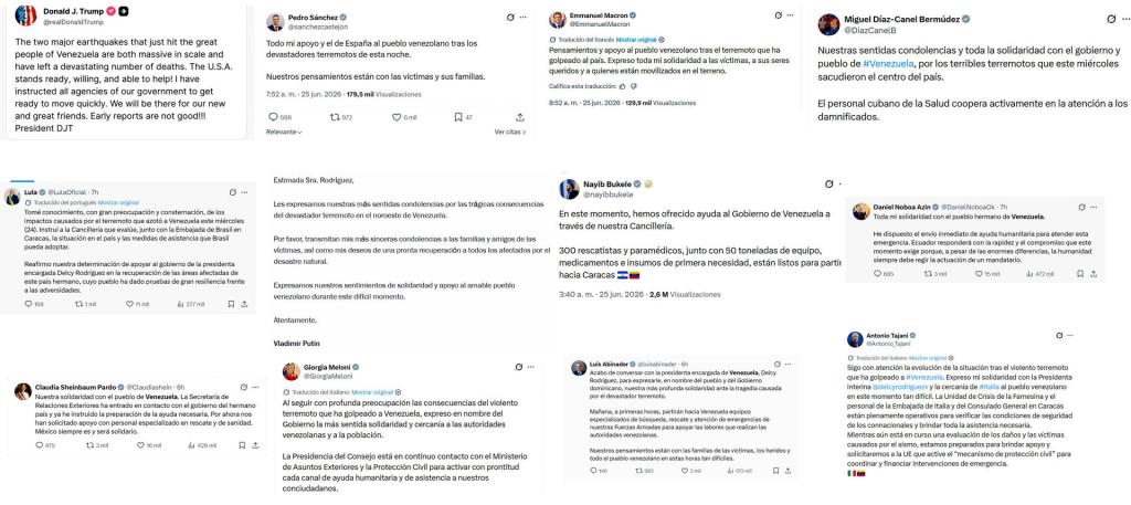 Pronunciamiento de gobernantes de otros países mostrando solidaridad con Venezuela. Foto La Hora: EFE