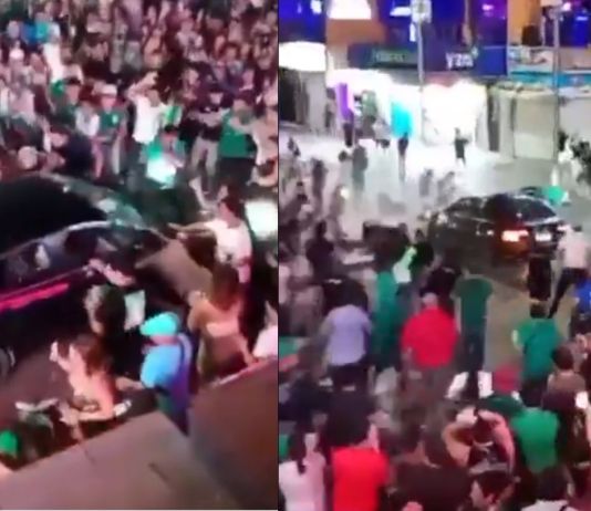 Un hombre embistió a un grupo de mexicanos que celebraban.