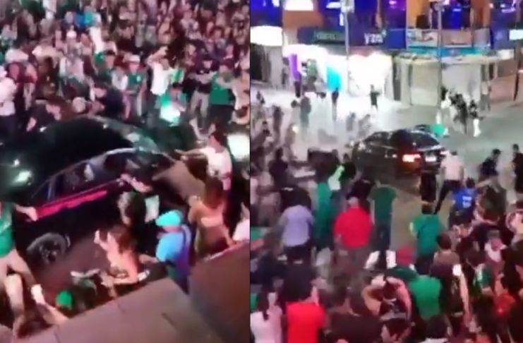Un hombre embistió a un grupo de mexicanos que celebraban.