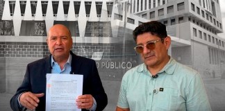 Diputados de la bancada VOS presentan denuncia contra el exfiscal Saúl Sánchez por criminalizaciones en caso USAC Diputados Orlando Joaquín Blanco Lapola (d) y Carlos Alberto Barreda Taracena (i) de la bancada VOS, durante presentación de denuncia contra exfiscal por caso USAC. Arte La Hora: Alejandro Ramírez